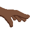 Palm Down Hand- Dark Skin Tone emoji on Twitter